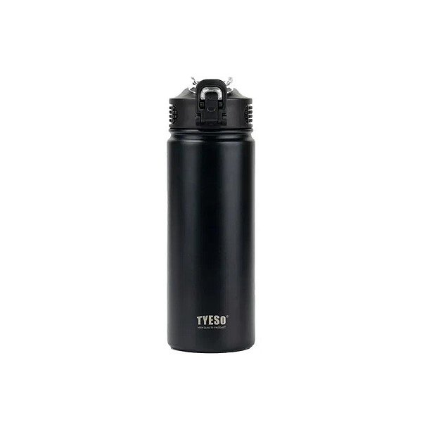 Garrafa Térmica Tyeso TS-8771C MZ-297 de 750 Ml com Canudo - Preta