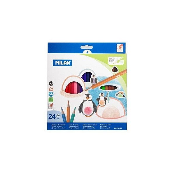 Lápis de Cor Milan Ergo Grip 0722324 (24 Unidades)