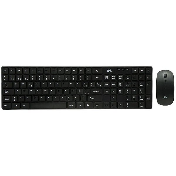 Teclado e Mouse Sem Fio Mtek KM-5197B Preto