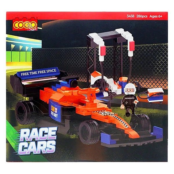 Jogo de Carros de Corrida Cogo - 3458 (286 Peças)