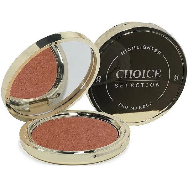 Iluminador Choice Selection 8g | Correto Iluminador Profissional Makeup - Névoa Dourada