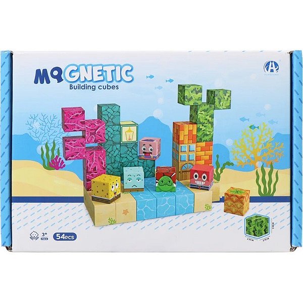 Jogo de Cubos Magnéticos de Construção Chuang Huang - CH1400 (54 peças)