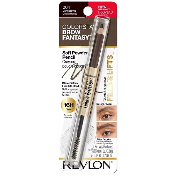 Lápis de Sobrancelha Revlon Colorstay Brow Fantasy 002 Soft Brown (0.31g+1.18mL)