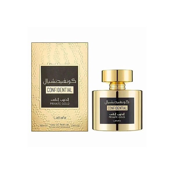 Perfume Lattafa Confidential Private Gold Eau de Parfum Unissex 100ml