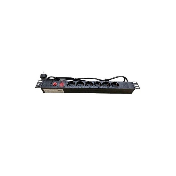 Suporte de Rack Régua 16AMP 06 Tomadas 220V com Filtro de Linha