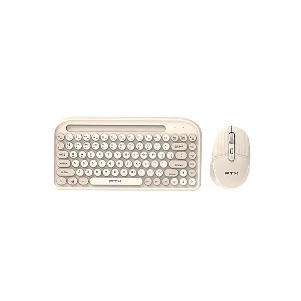 Teclado Wireless FTX FTXGK01 Bluetooth (Espanhol) + Mouse Dourado