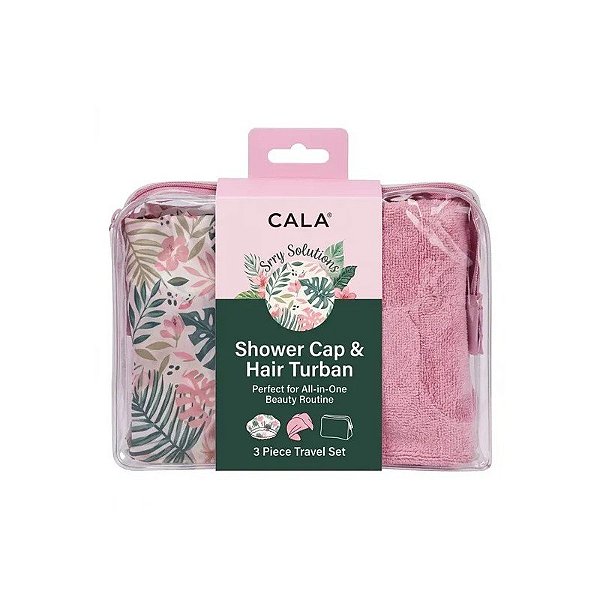 Touca de Banho e Turbante Cala Peachy Palms