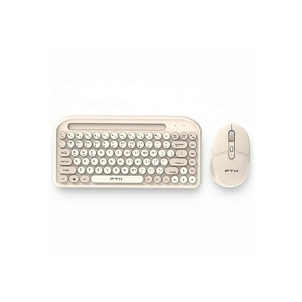 Teclado Sem Fio FTX FTXGK01 Bluetooth + Mouse Port - Dourado