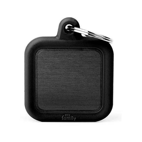 Placa de Identificação MyFamily Hushtag Quadrada HTA03BLACK - Preto