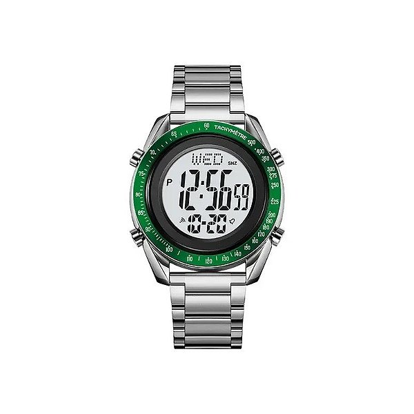 Relógio Masculino Digital Skmei 2145 Prata Verde