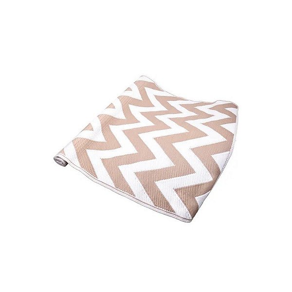 Tapete Plástico de Praia 90x180cm Branco com Creme
