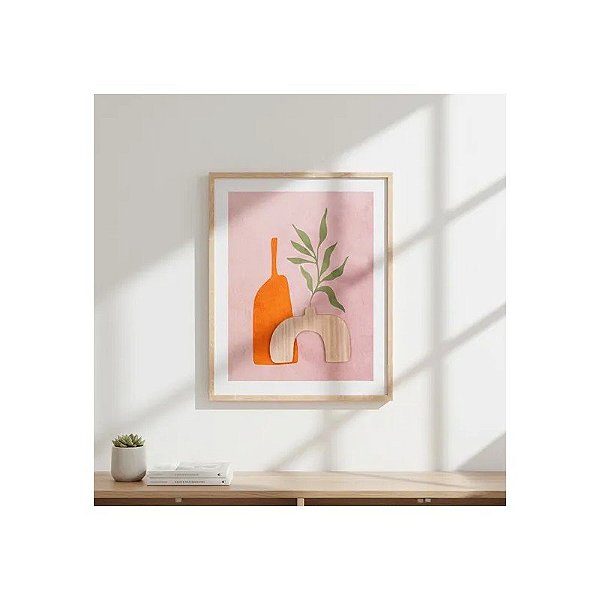 Quadro Decorativo com Design de Vaso 40X50CM