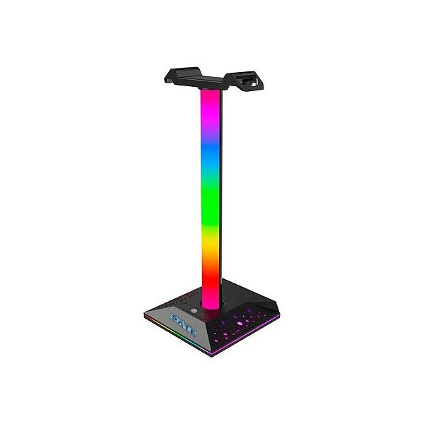 Suporte para Fone de Ouvido Satellite A-HUB21 USB/USB-C RGB Preto