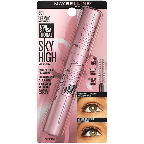 Rímel Maybelline Maybelline Sky High 801 Very Black - 7,2mL