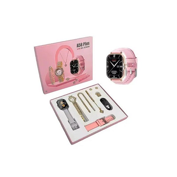 Relógio Smart A58 Plus - Kit de Relógios + Acessórios