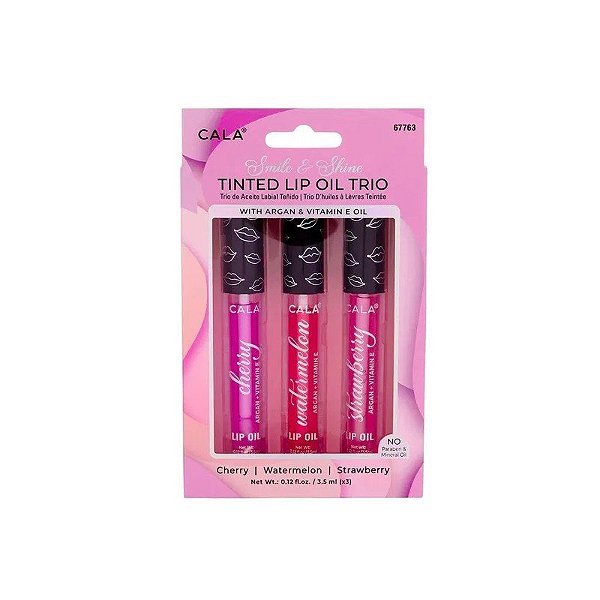 Batom Cala Lip Smile Y Shine Colorido 3 Peças 67763