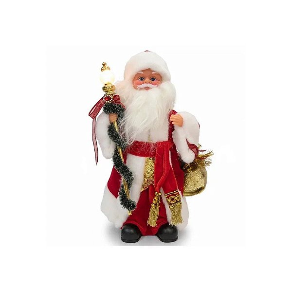 Enfeite de Natal Papai Noel JT25-ZST005 com Bastão Musical 30 CM