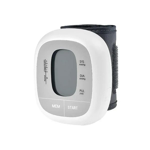 Aparelho de Pressão Digital para Pulso More Fitness MF-368SE com Tela LCD - Branco/Cinza