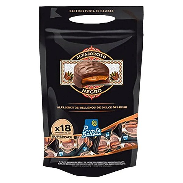Alfajor Negro Punta Ballena Recheado com Doce de Leite (18 unidades)
