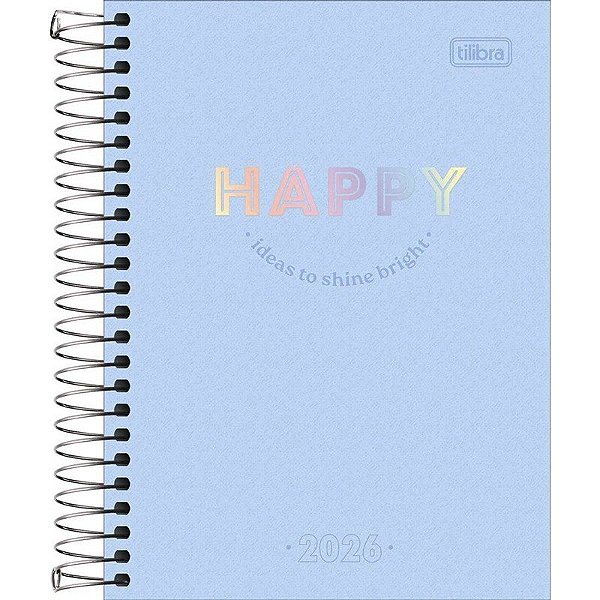 Agenda Espiral Happy 2026 M4 Tilibra - 176 Folhas - Azul