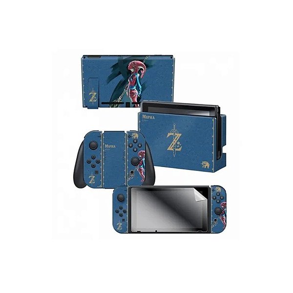 Adesivo para Nintendo Switch Zelda Mipha Tribal 022309 com 3 Adesivos