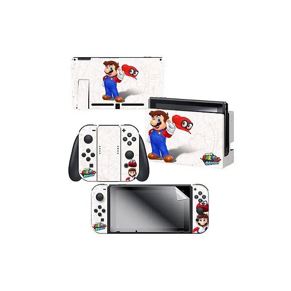 Adesivo para Nintendo Switch Mario Odyssey Mario Mapa 022750 com 3 Adesivos
