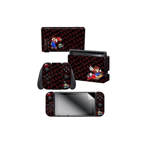 Adesivo para Nintendo Switch Mario Odyssey Kingdoms Repeat 022729 com 3 Adesivos