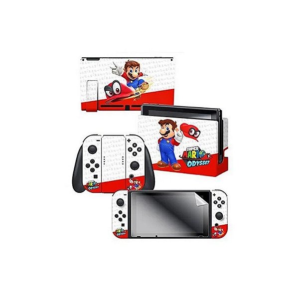Adesivo para Nintendo Switch Mario Odyssey Odyssey Skin 022507 com 3 Adesivos
