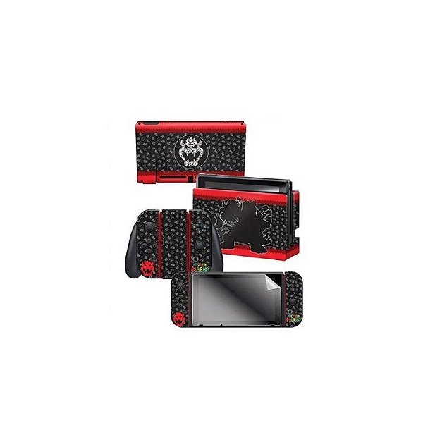 Adesivo para Nintendo Switch Super Mario Bowser Silhueta 022200 com 3 Adesivos