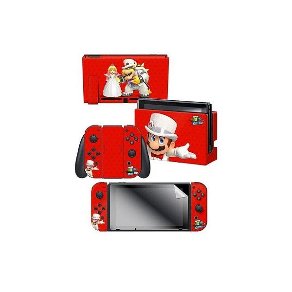 Adesivo para Nintendo Switch Mario Odyssey Wedding 022347 com 3 Adesivos