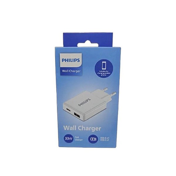 Carregador Philips DLP4322CW/70 USB-C/A 33W - Branco (Sem Cabo)