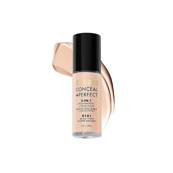 Base + Corretivo Milani MPCF-01A1 - 2 Em 1 - Nude Ivory - 30ML