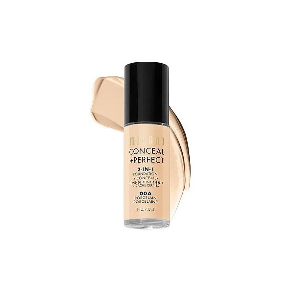 Base + Corretivo Milani MPCF-00A - 2 Em 1 - Porcelana - 30ML