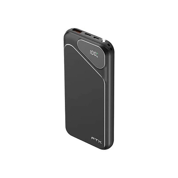 Carregador Portátil FTX FTXPB-10LCD-BK 10.000mAh - Preto