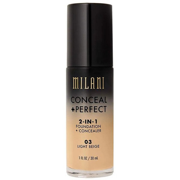 Base Líquida Milani Conceal + Perfect 2 em 1 03 Light Beige - 30mL