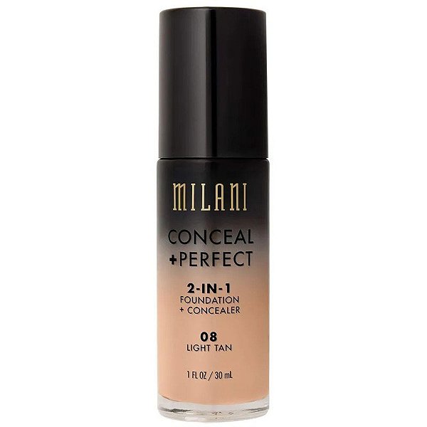 Base Líquida Milani Conceal + Perfect 2 em 1 08 Light Tan - 30mL