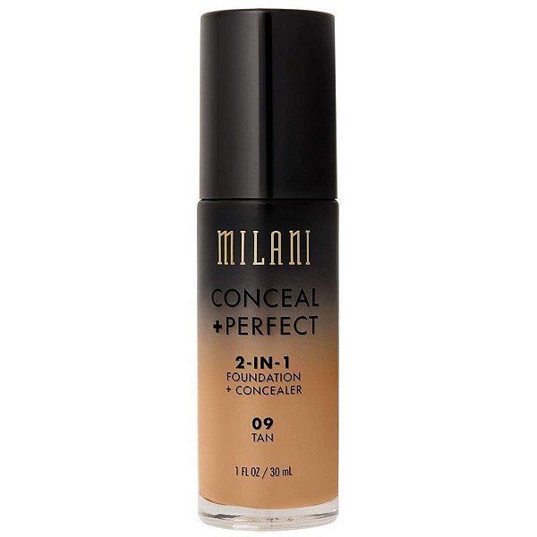Base Líquida Milani Conceal + Perfect 2 em 1 09 Tan - 30mL