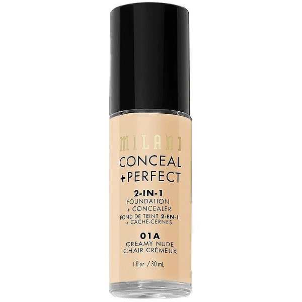 Base Líquida Milani Conceal + Perfect 2 Em 1 01A Nude Cremoso - 30mL