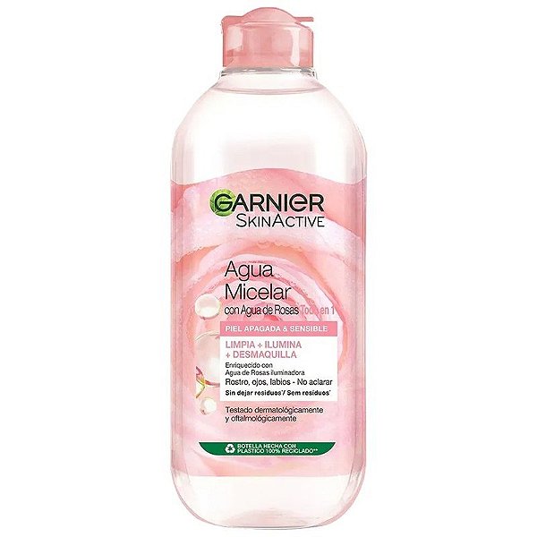 Água Micelar Garnier Skinactive Desmaquilhante com Água de Rosas - 400mL