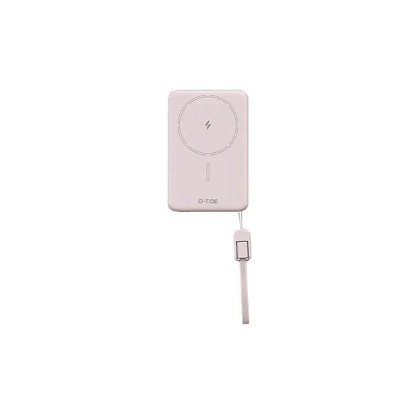 Carregador Portátil G-Tide Slim 01 - 5000MAH - USB-C/USB-C - Sem Fio - Rosa