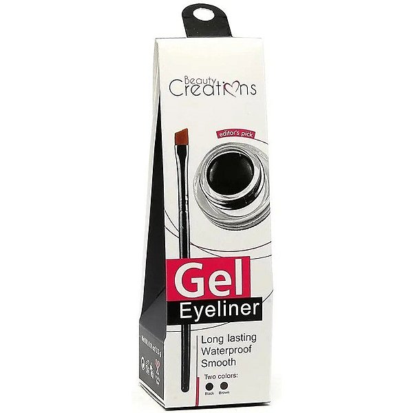 Gel delineador Beauty Creations Long Lasting Preto - 3,3g