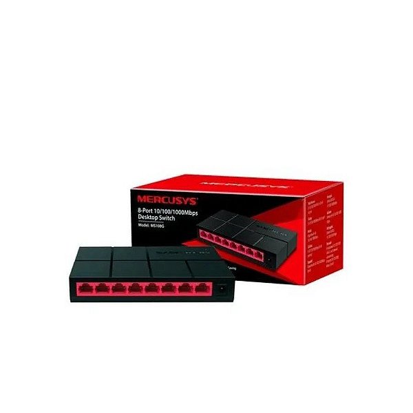Hub 8 Portas Mercusys MS108G 10/100/1000 MBPS Gigabit Ethernet