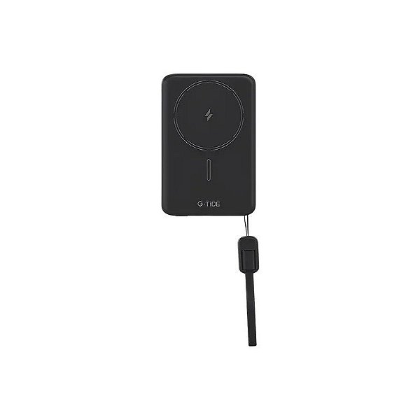 Carregador Portátil G-Tide Slim 01 - 5000mAh - USB-C/USB-C - Sem Fio - Preto