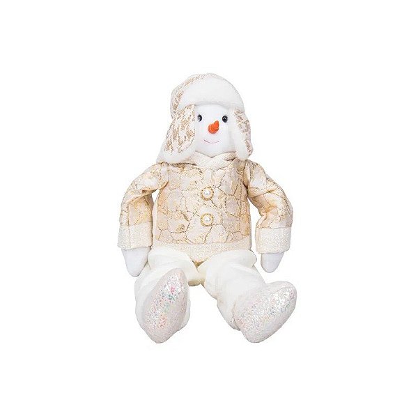 Boneco de Neve 33-55CM - Dourado e Branco