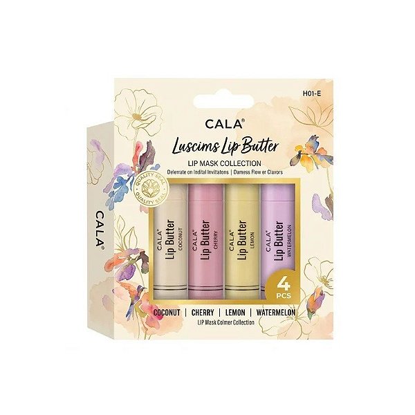 Batom Cala Manteiga Labial 4 Peças