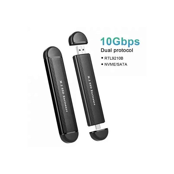 Gaveta para SSD M.2 Nvme Star Enclosure USB/USB-C Dupla