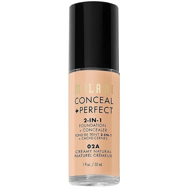 Base Líquida Milani Conceal + Perfect 2em1 02A Creamy Natural - 30mL