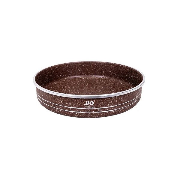Assadeira Redonda de Granito Marrom - 34 CM
