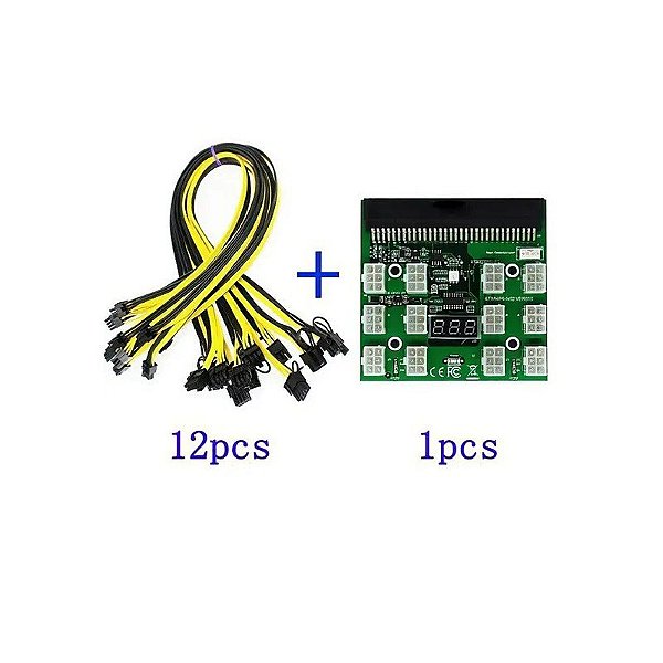 Kit Placa PCI-e ATX64P6-N02 VER006 + 12 Cabos 6 Pinos