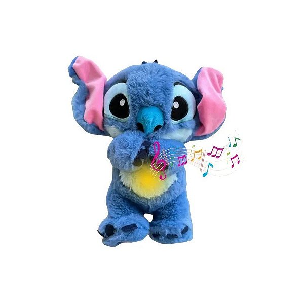 Boneco de Pelúcia Stitch que Respira - Com Pilha AAA 3 - Azul